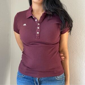 Women's Burgundy Polo Shirt